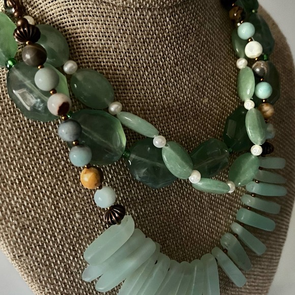 Sea Glass, Jade & Natural Stone Necklace Bundle - Picture 4 of 7